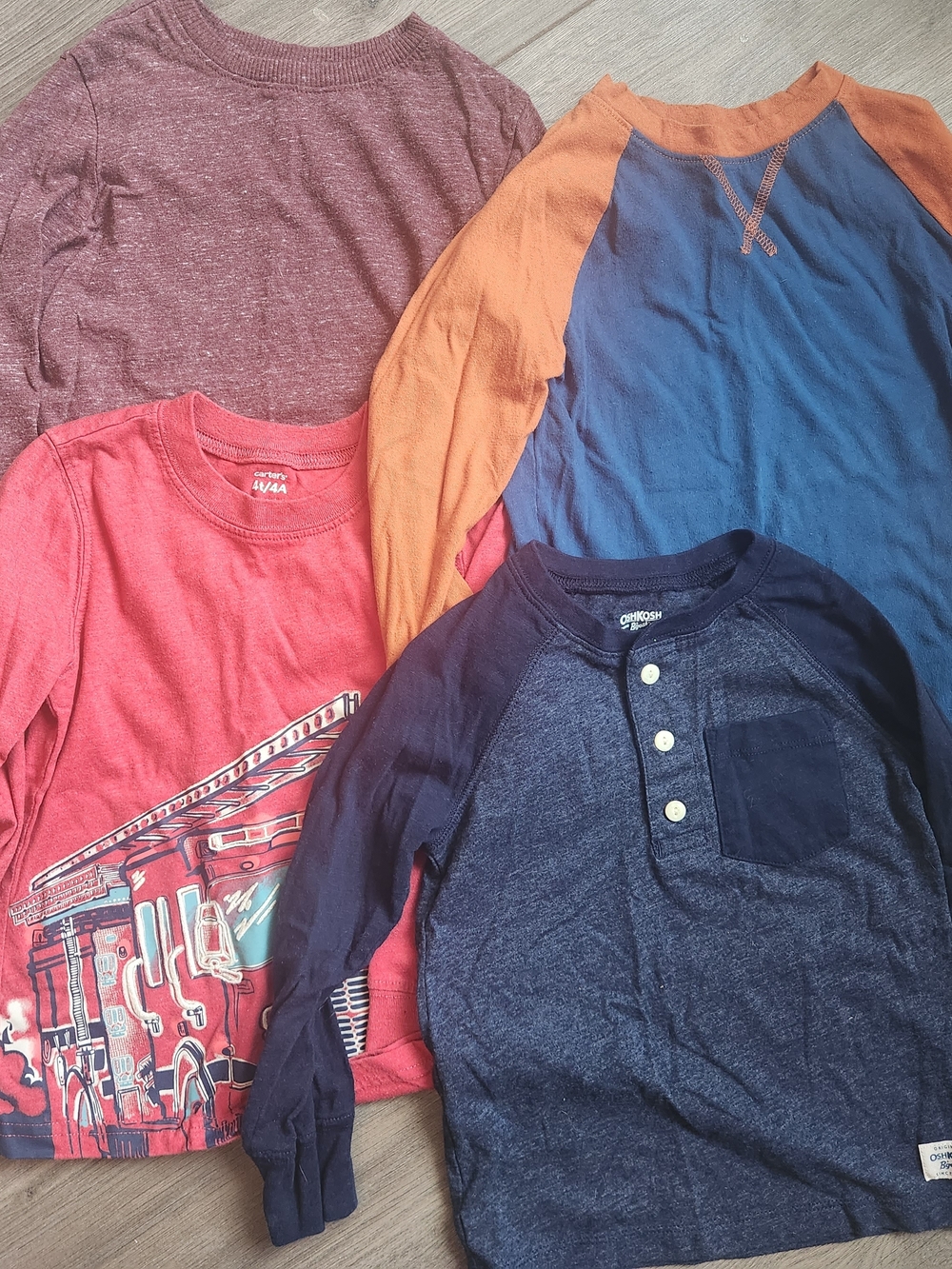 Bundle of Long-Sleeve Tees for Boys size 4T